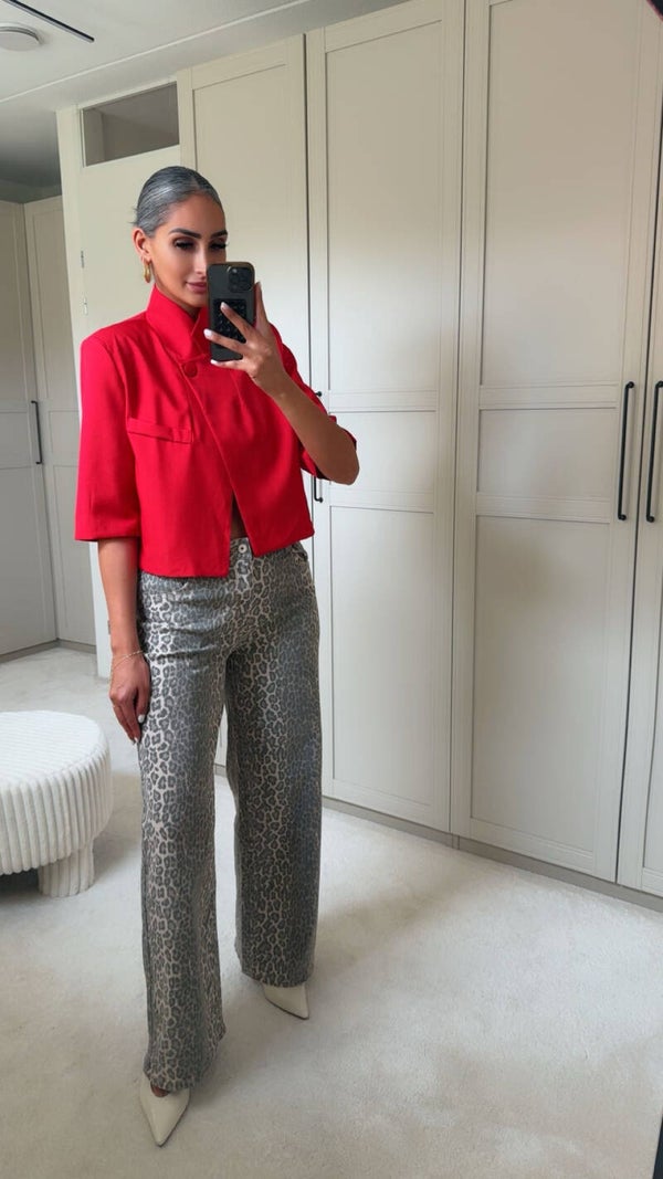 Cropped Blazer Rood