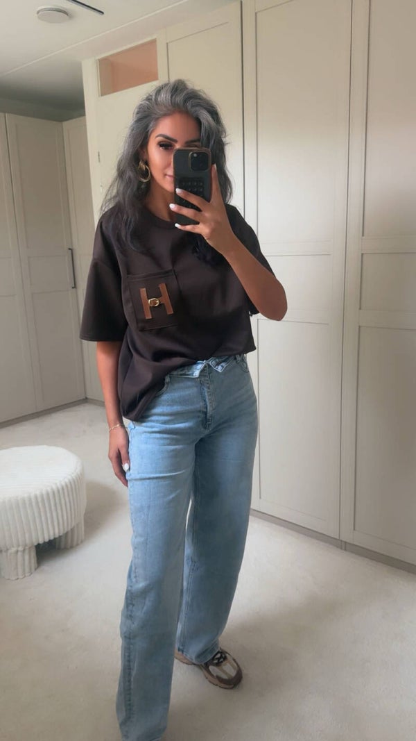 H Oversized Shirt Bruin