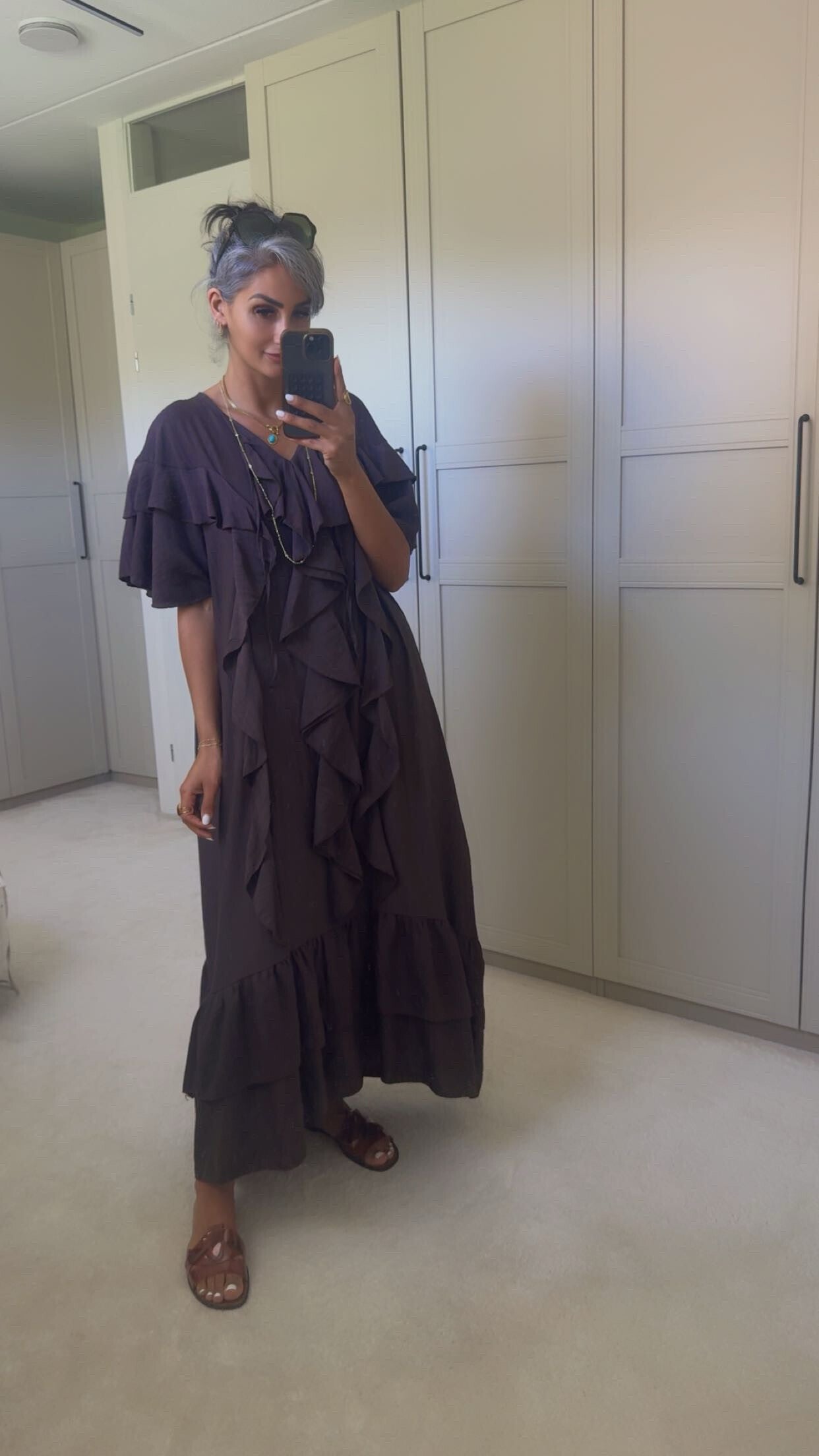 Maxi-jurk Bruin