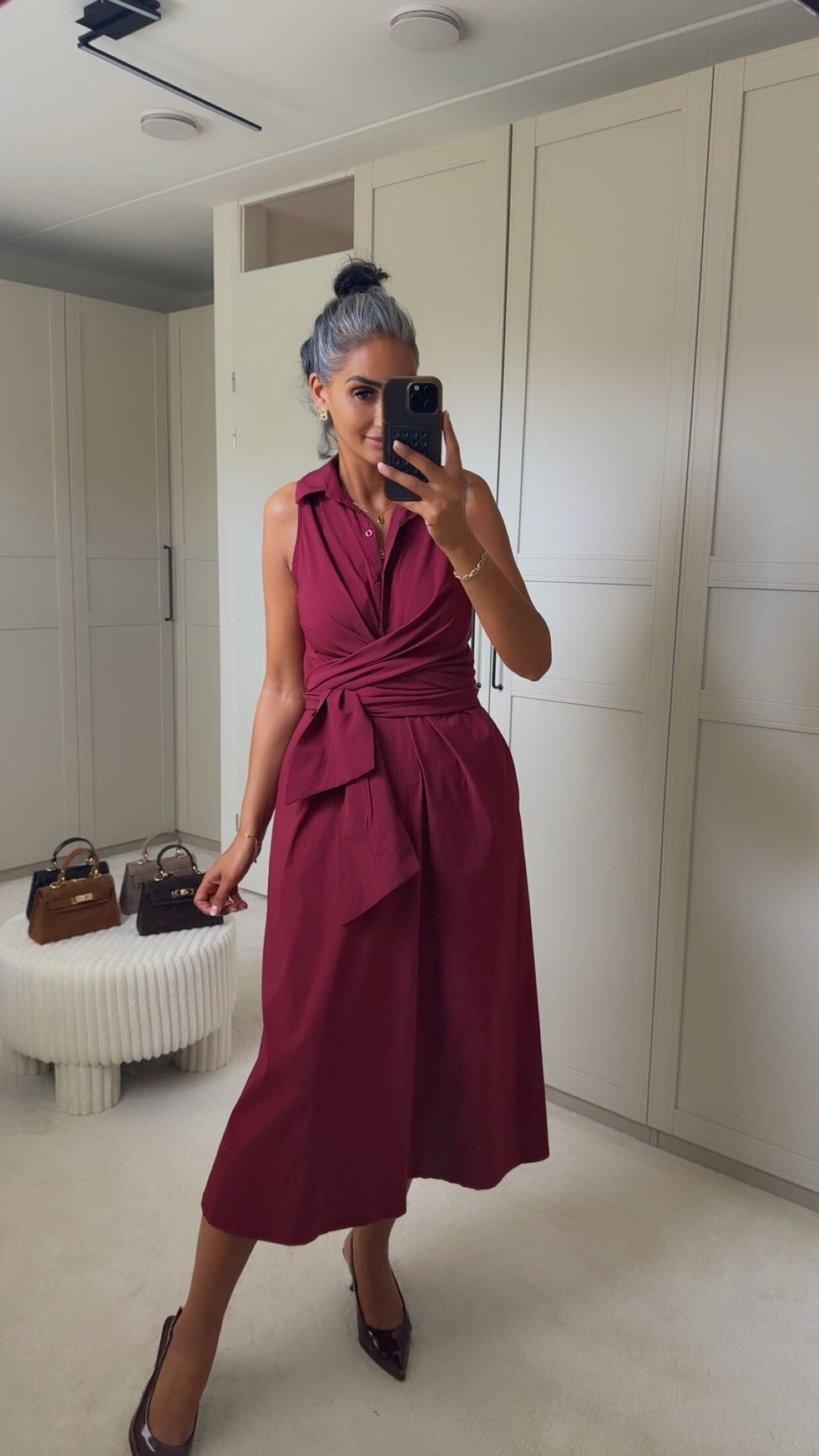 Strik jurk burgundy