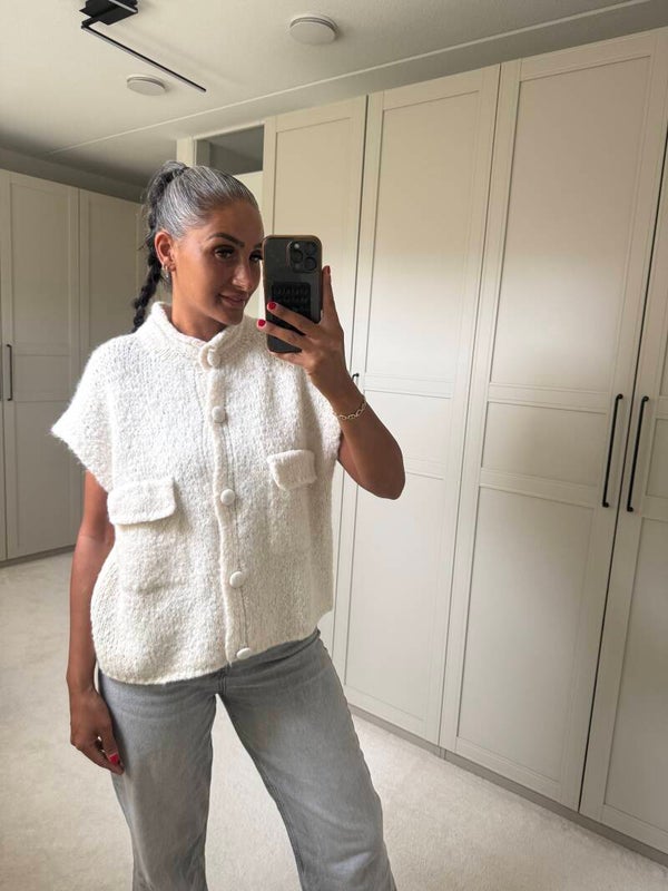 Bouclé Vest Creme