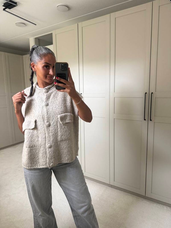Bouclé Vest Taupe