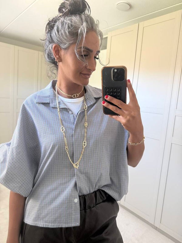 Oversized Geruite Blouse