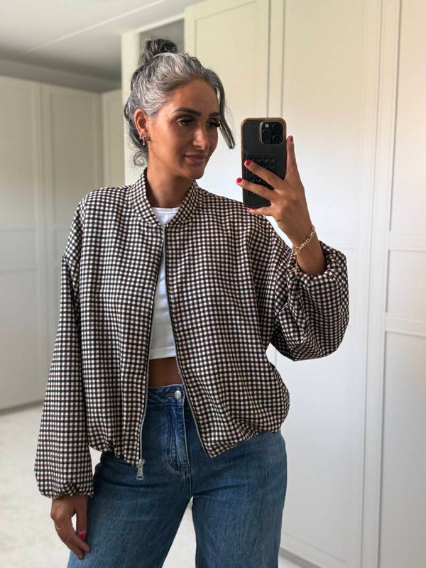 Check Bomber Jacket