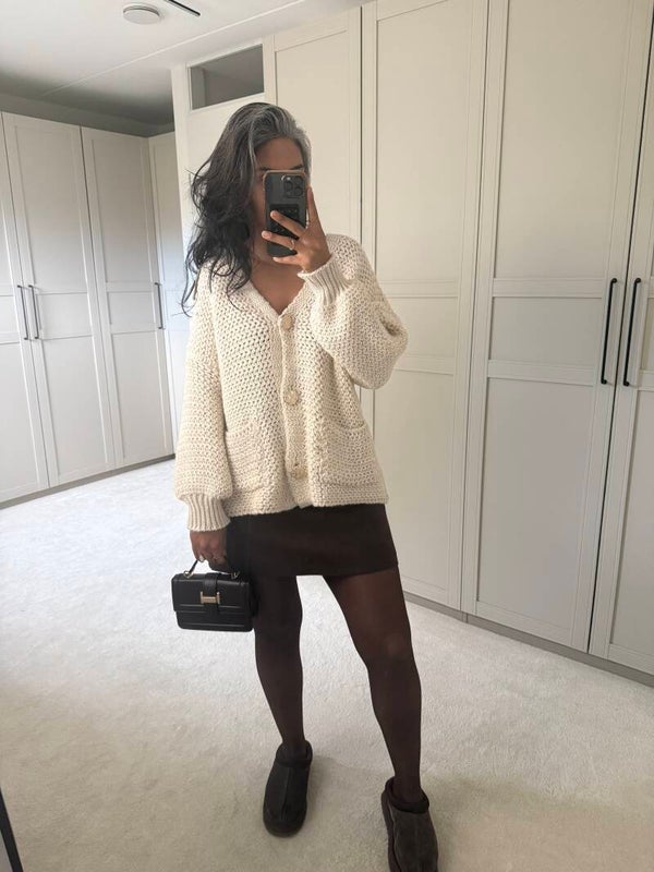 Comfy gebreid vest CREME