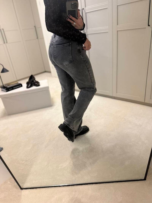 Wide leg jeans grijs