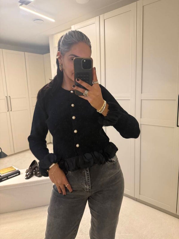 Glitter Glamour Vest Zwart