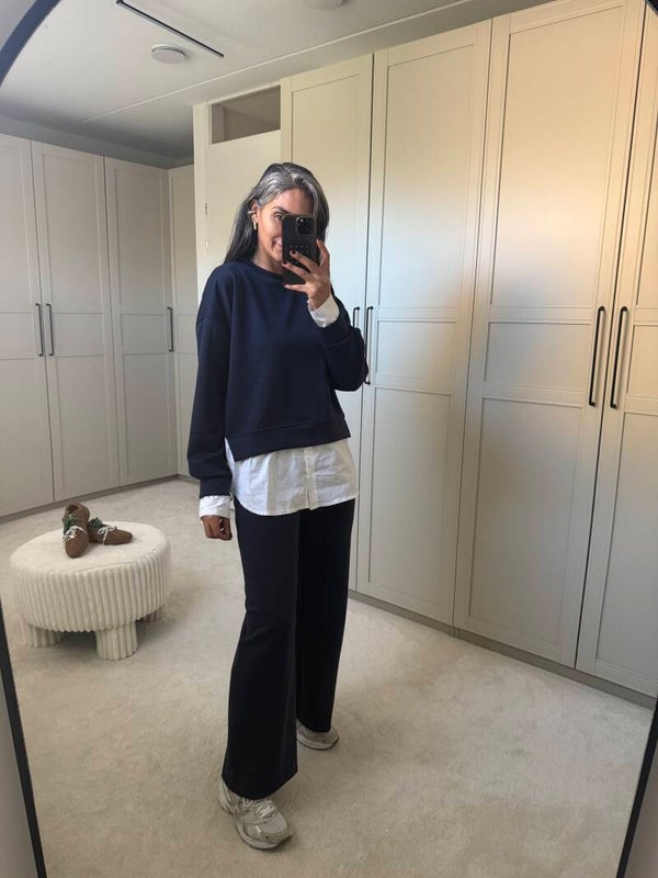 Twinset met blouse MARINE