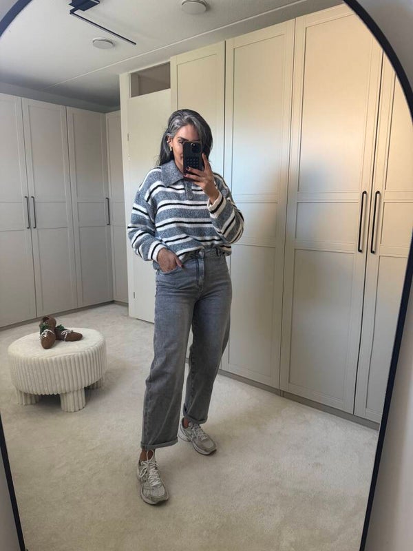 Gestreept trui GRIJS