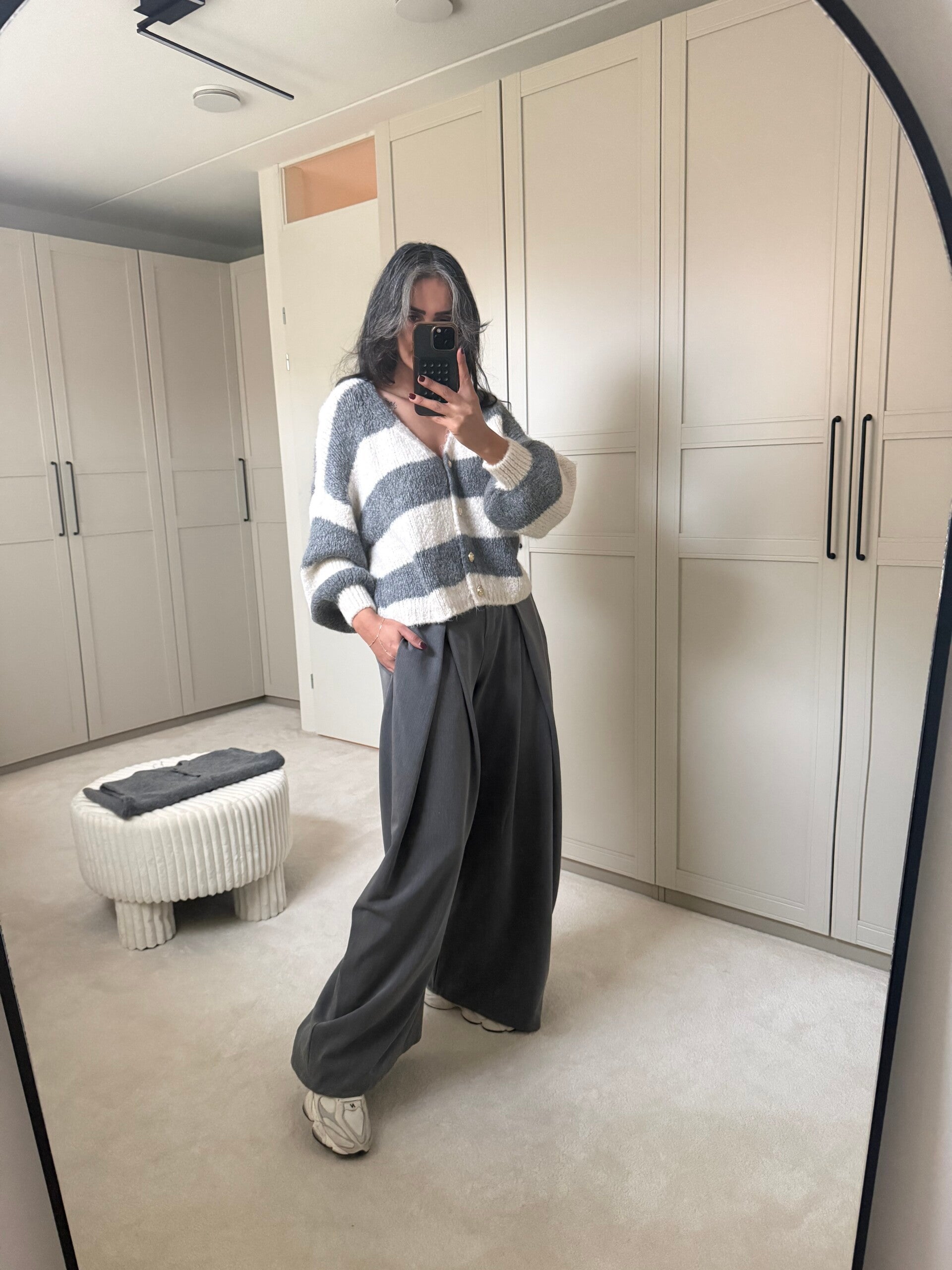 Gestreept vest GRIJS