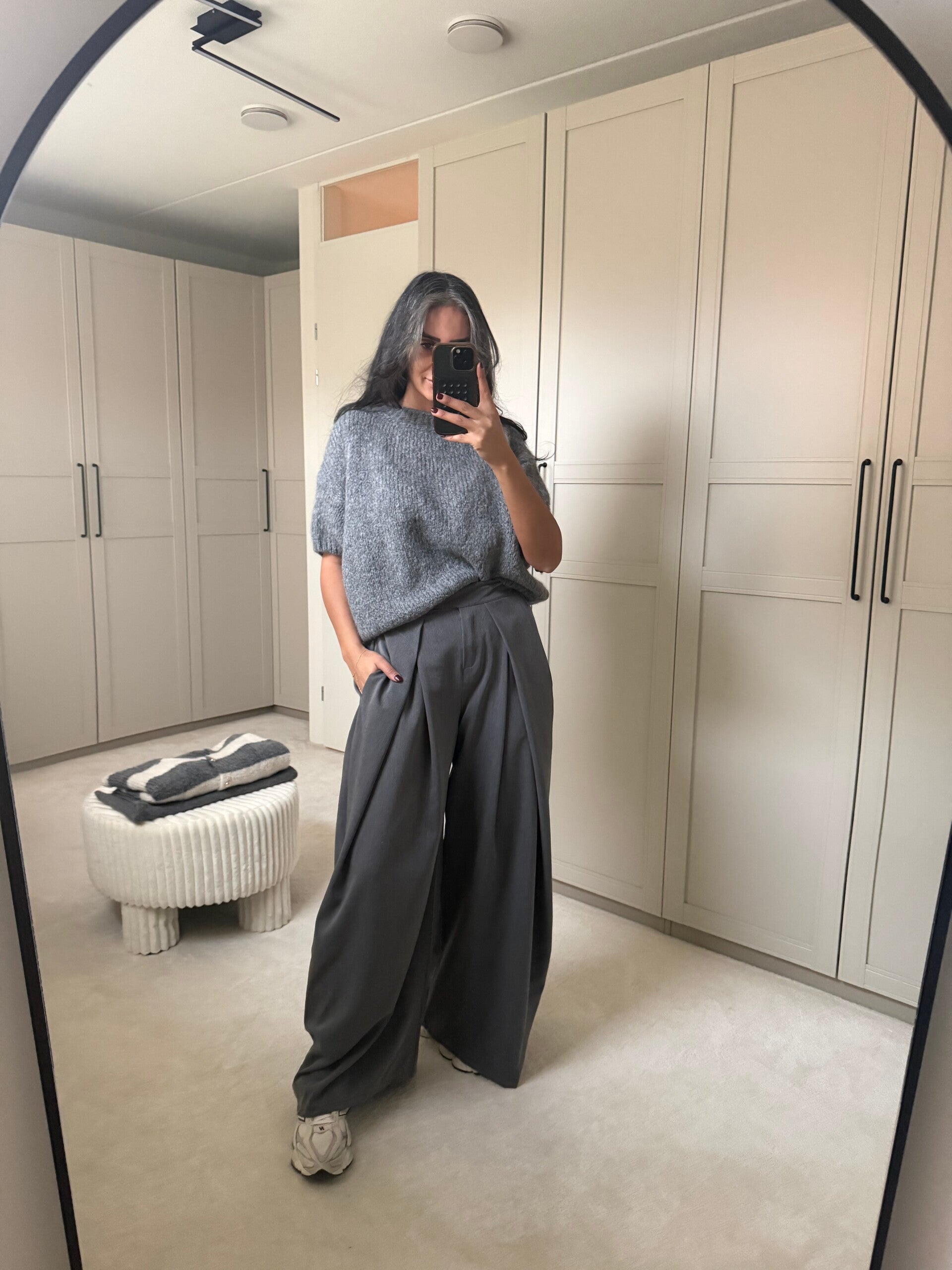 Korte mouw trui GRIJS