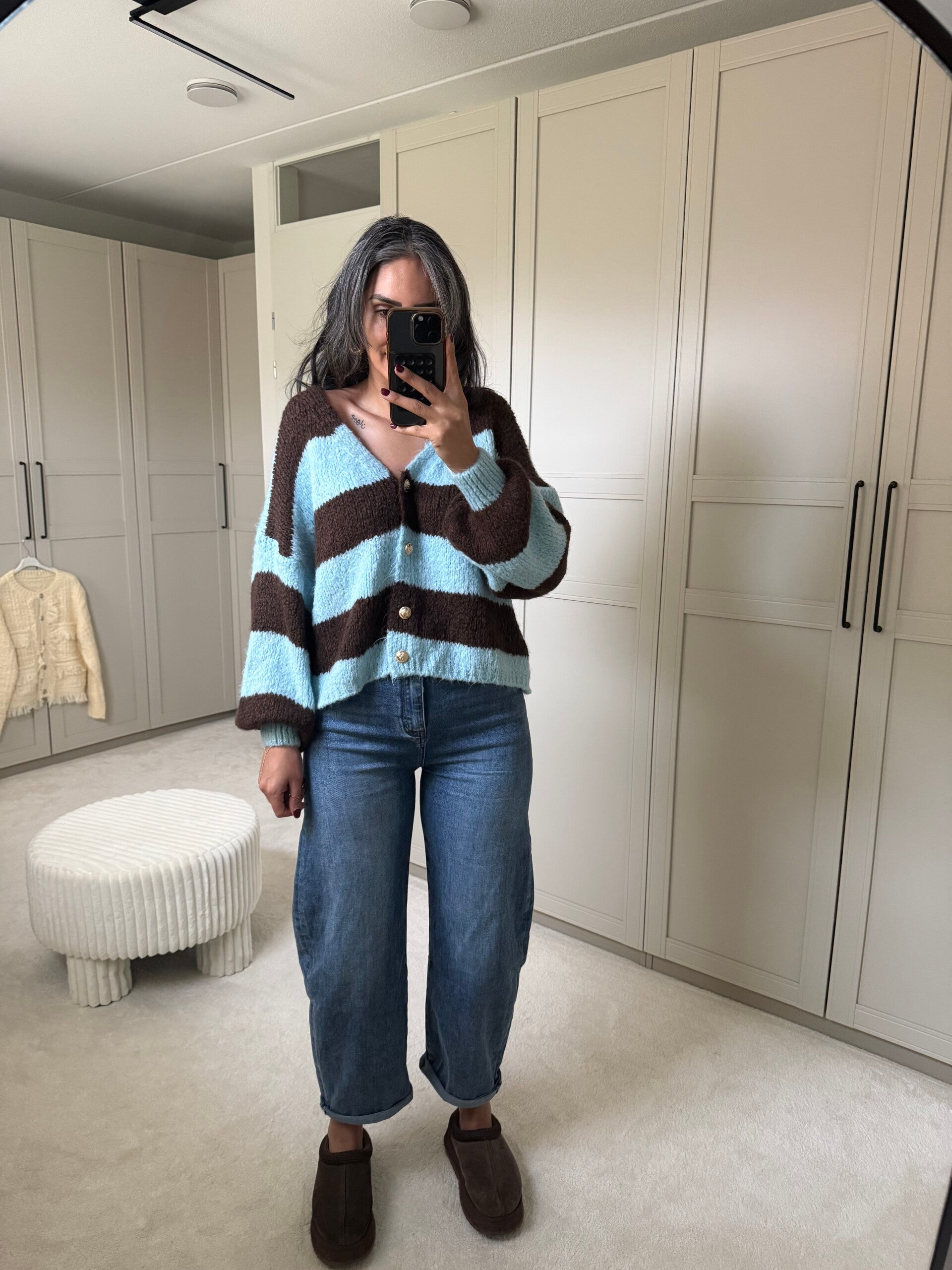 Gestreept vest BRUIN