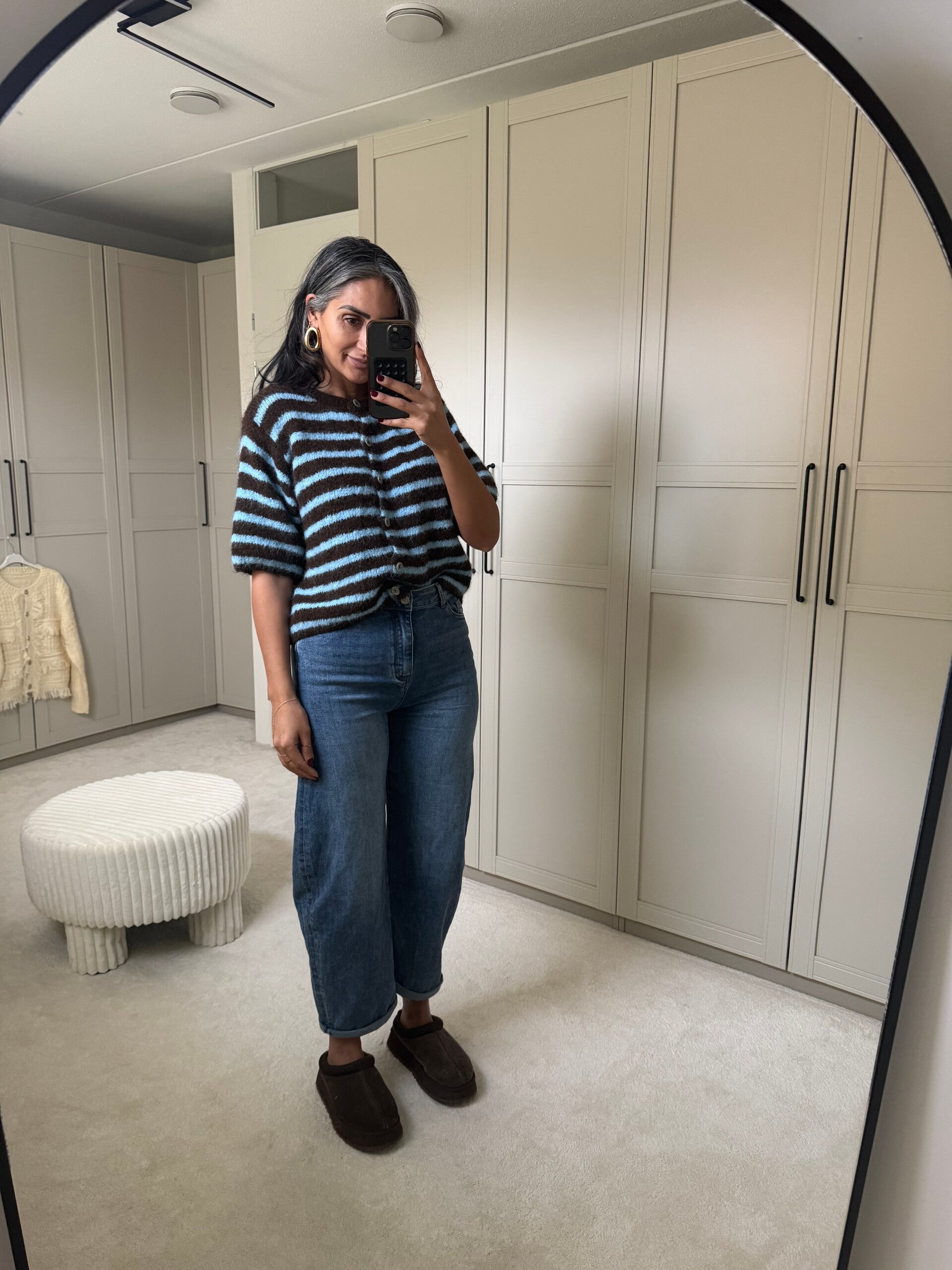 Kort mouw vest BRUIN