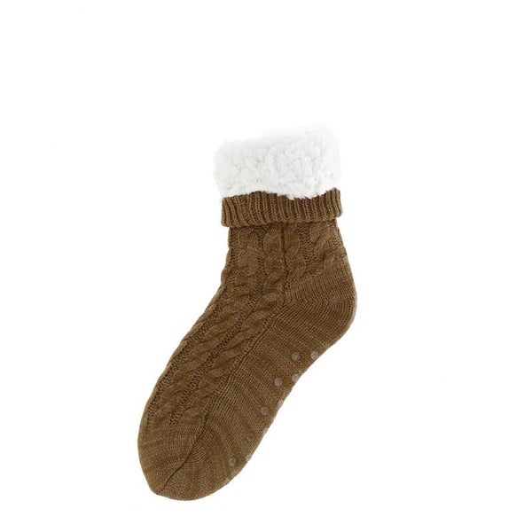 Homesocks - Basset - Kabel - Dikke Voering - Olive