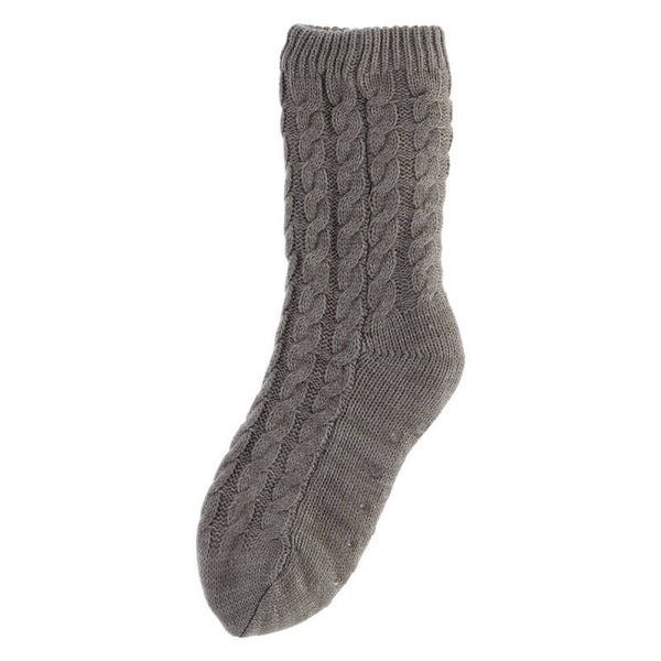 Homesocks - Basset - Kabel - Dikke Voering - Grijs - 40/46