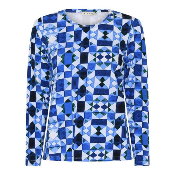 Micha - Shirt - Lange Mouw - Blauwe Print