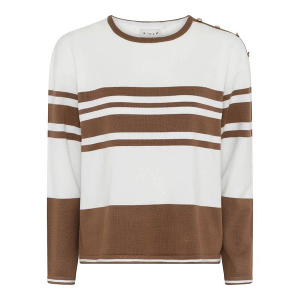 Micha - Jumper Comfy Wave Knit - 182-154 - Off White/Nougat