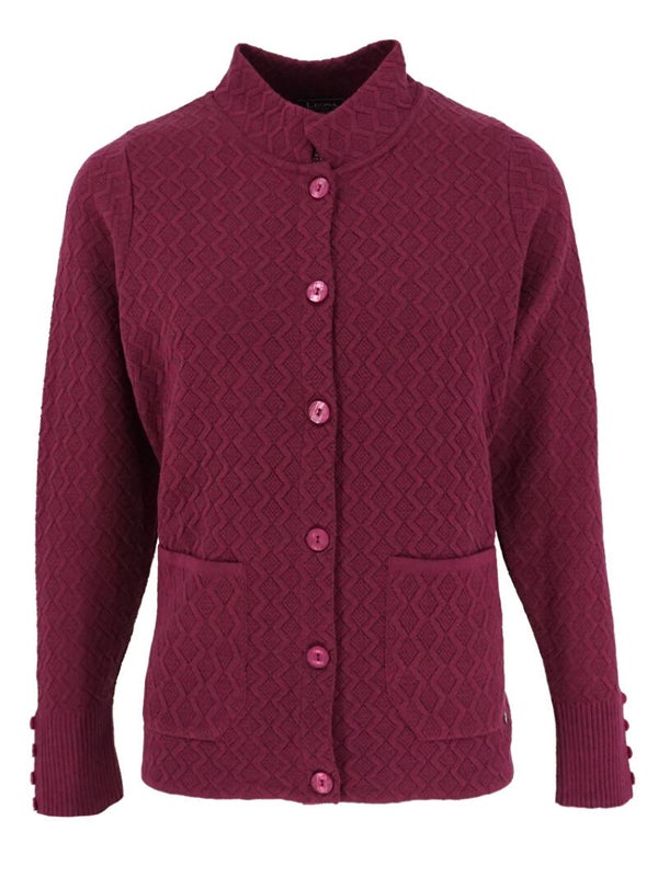 Leona per Donna - Vest Femm - Knoopsluiting - Cassis