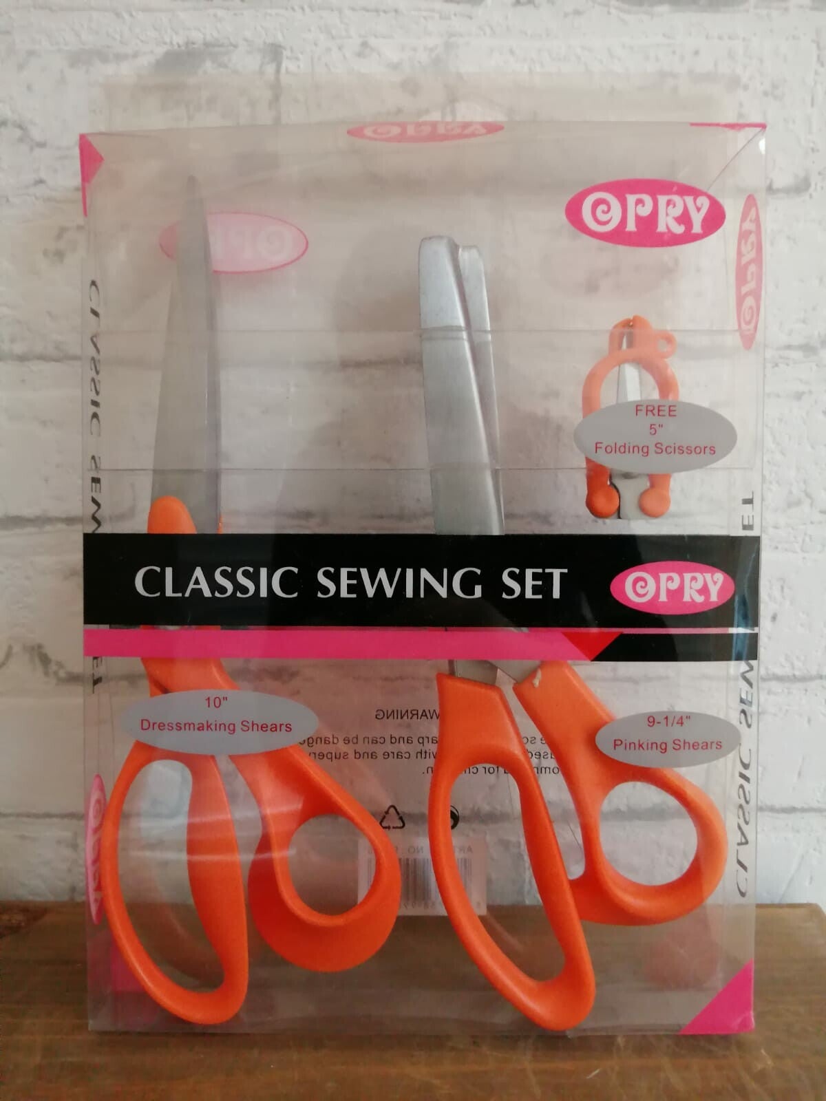 3-delige klassieke naaischarenset oranje OPRY