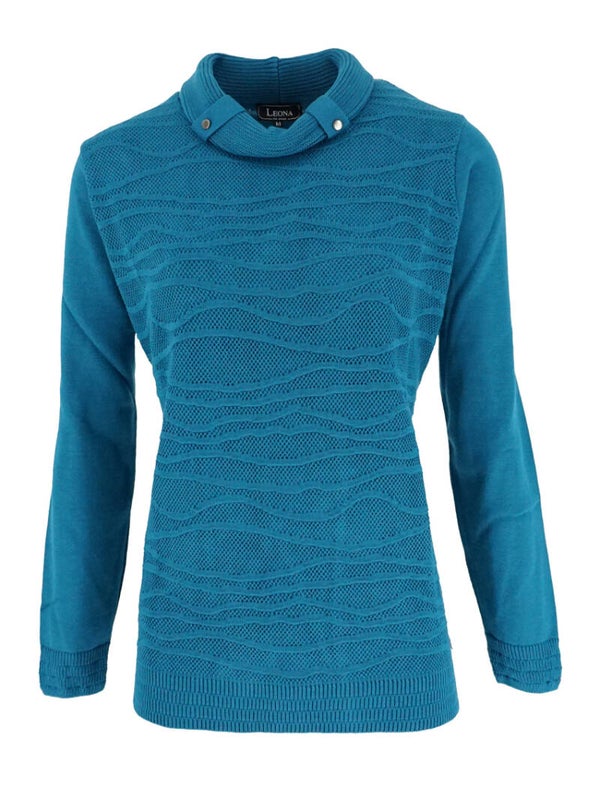 Leona per Donna - Trui Tanja - Blue Petrol - Maat S