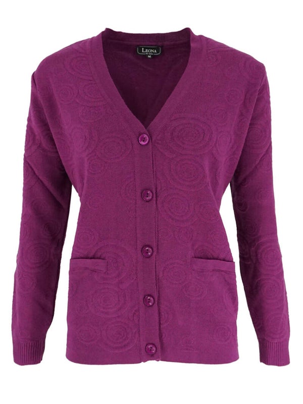 Leona per Donna - Vest Vanessa - Knoopsluiting - Zwart & Cassis