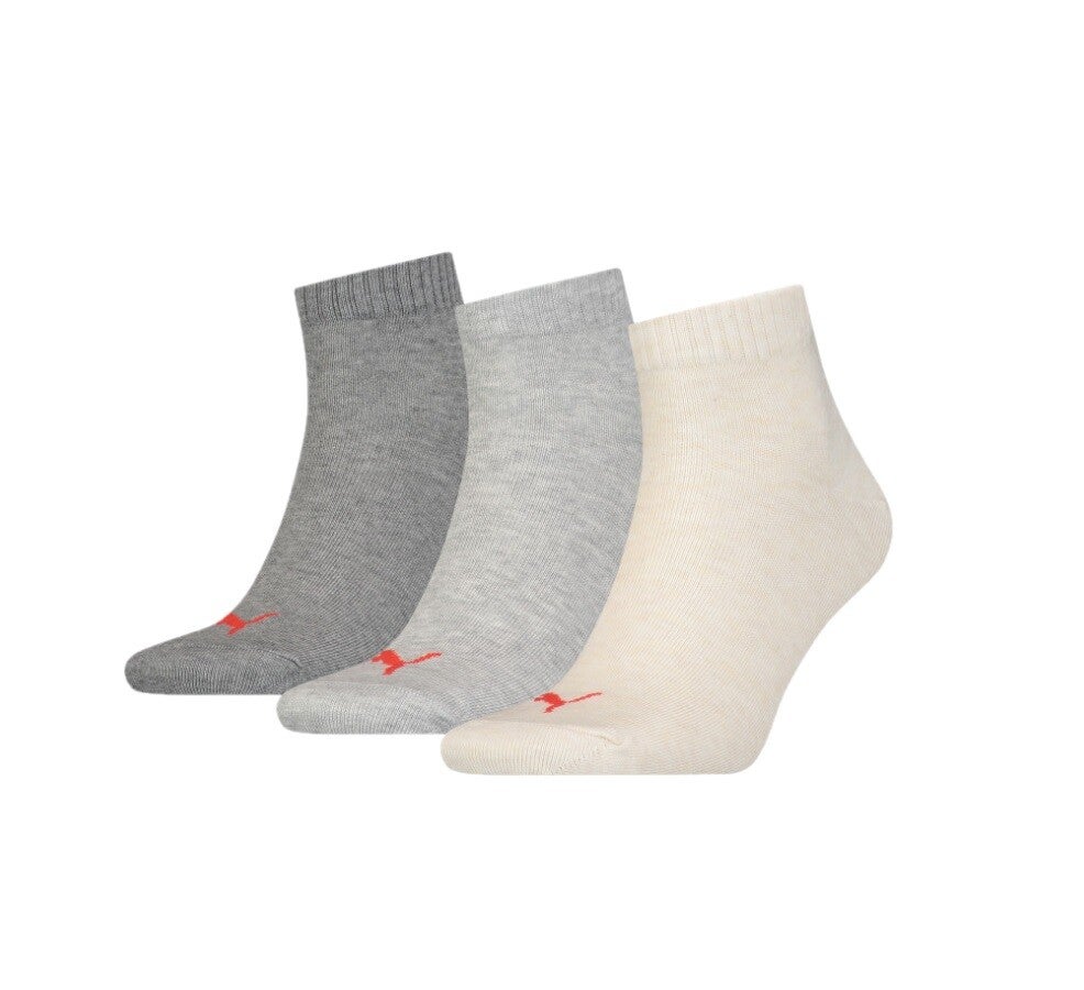 Puma - Unisex Quarter Plain - 3-pack - Oatmeal Combo - Maat 43/46
