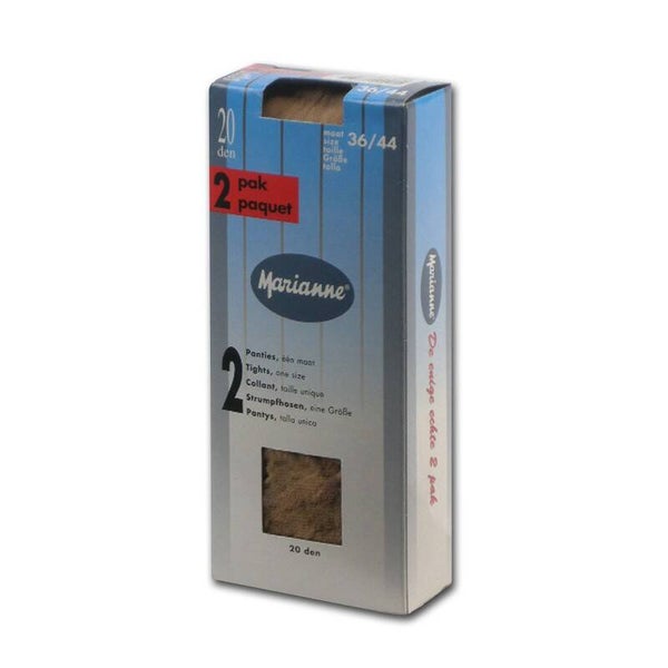 Marianne Panty 20 den Mousse ongevormd 2-pack - Maat 36/44 - Grafiet