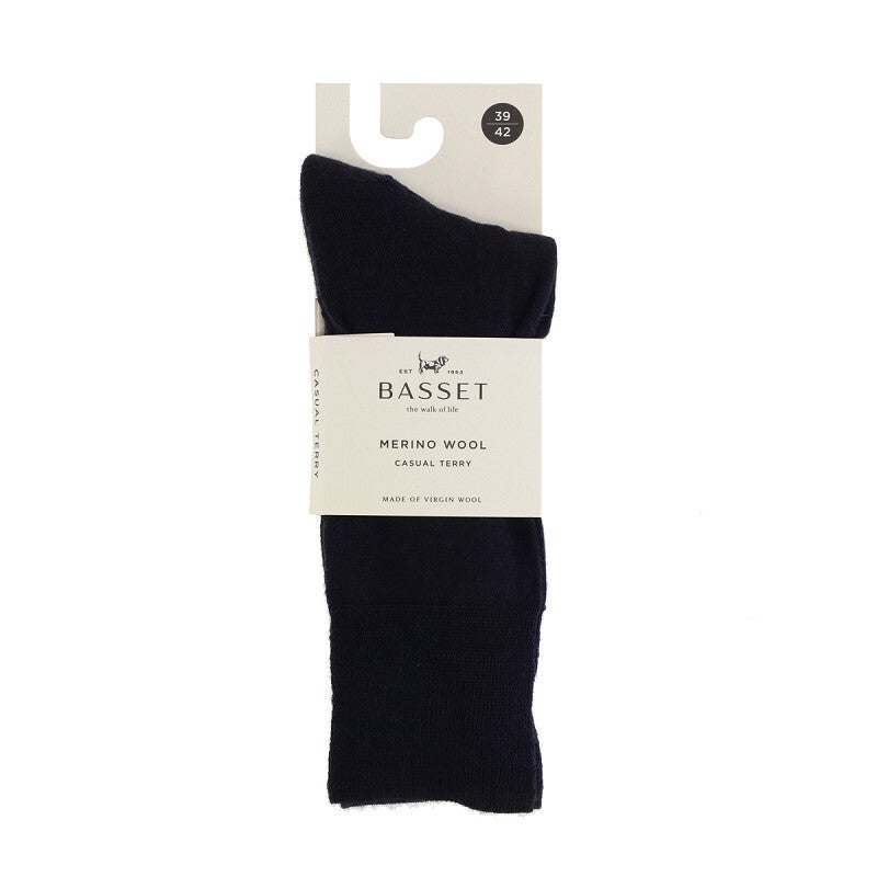 Basset - Unisex Sokken - Merino Casual Terry - Marine