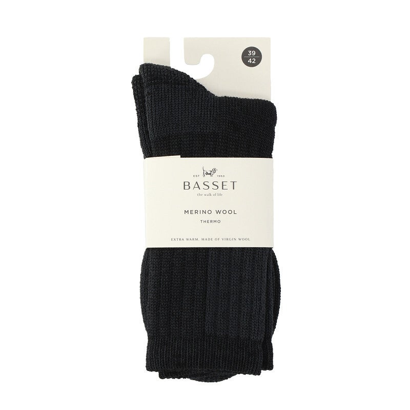 Basset - Unisex Sokken - Merino Thermo - Zwart