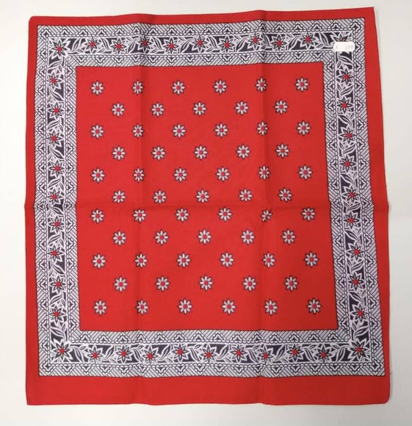 Boeren zakdoek rood met bloemetjes