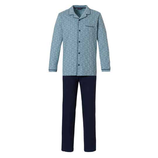 Warme badstof pyjama voor heren - manchetten aan mouwen Warme badstof pyjama voor heren - manchetten aan mouwen