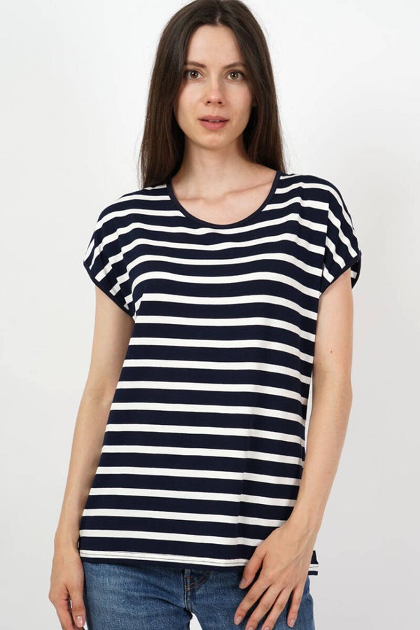 Marinello - Shirt - DONKER BLAUW/WIT