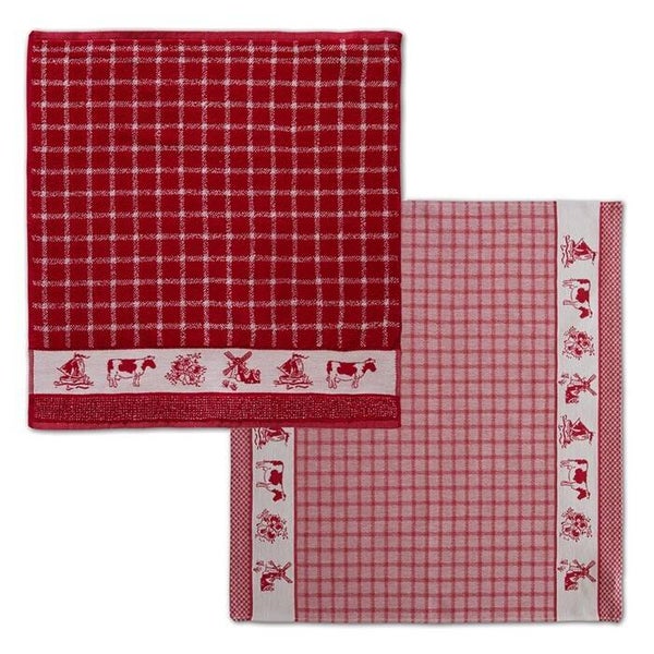 Keuken- en Theedoek Set - DDDDD - Dutchie Red