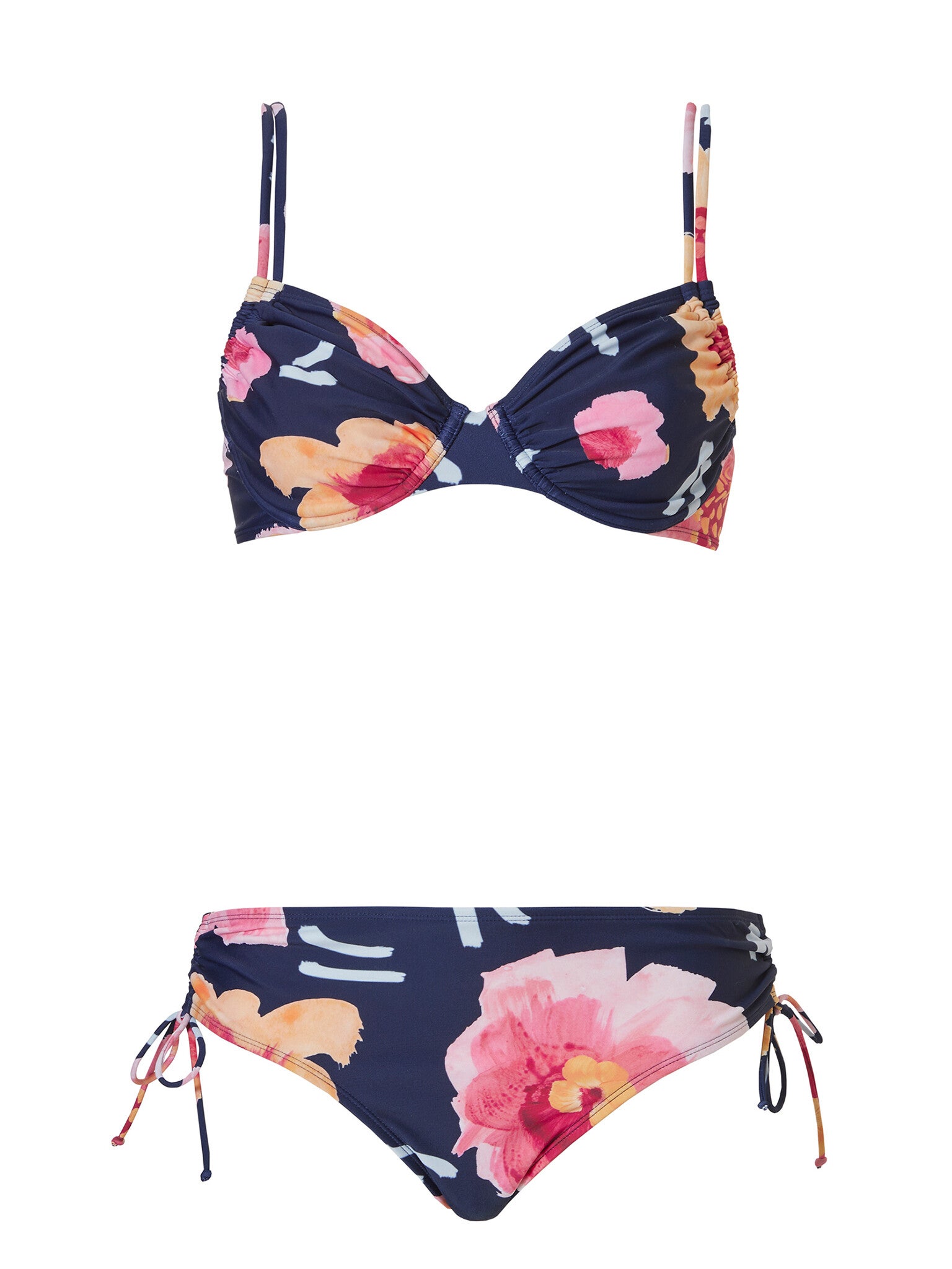 Pastunette - Bikini met Hipster - Blauw, kleuren bloem