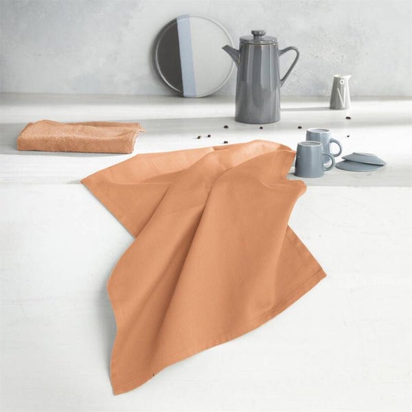 Keuken- en Theedoek Set - DDDDD - Logo Pastel Peach