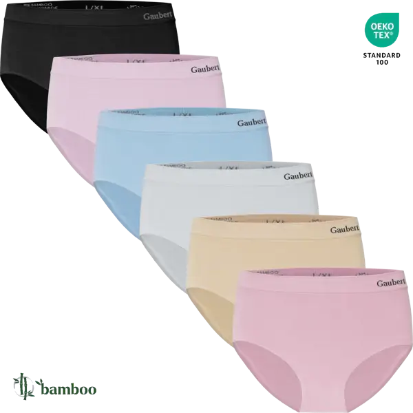 Gaubert - Dames - Bamboe Naadloos - Midi Slip - 6-Pack - Kleur