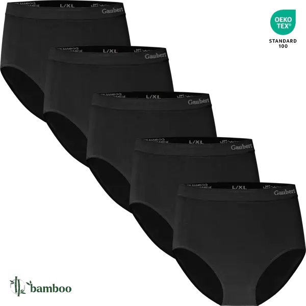 Gaubert - Dames - Bamboe Naadloos - Hoge Taille Slip - 6-Pack - Zwart