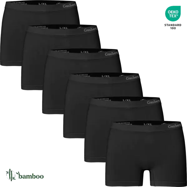 Gaubert - Dames - Bamboe Naadloos - Boxershorts - 6-Pack - Zwart