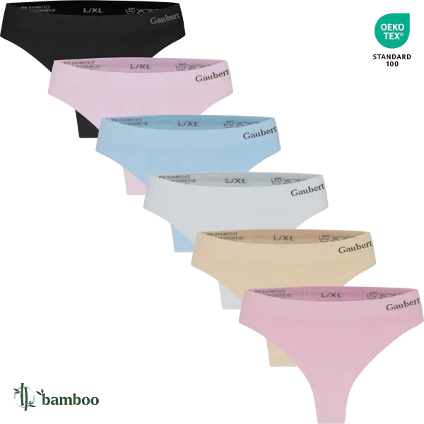 Gaubert - Dames - Bamboe Naadloos - String Slips - 6-Pack - Kleur