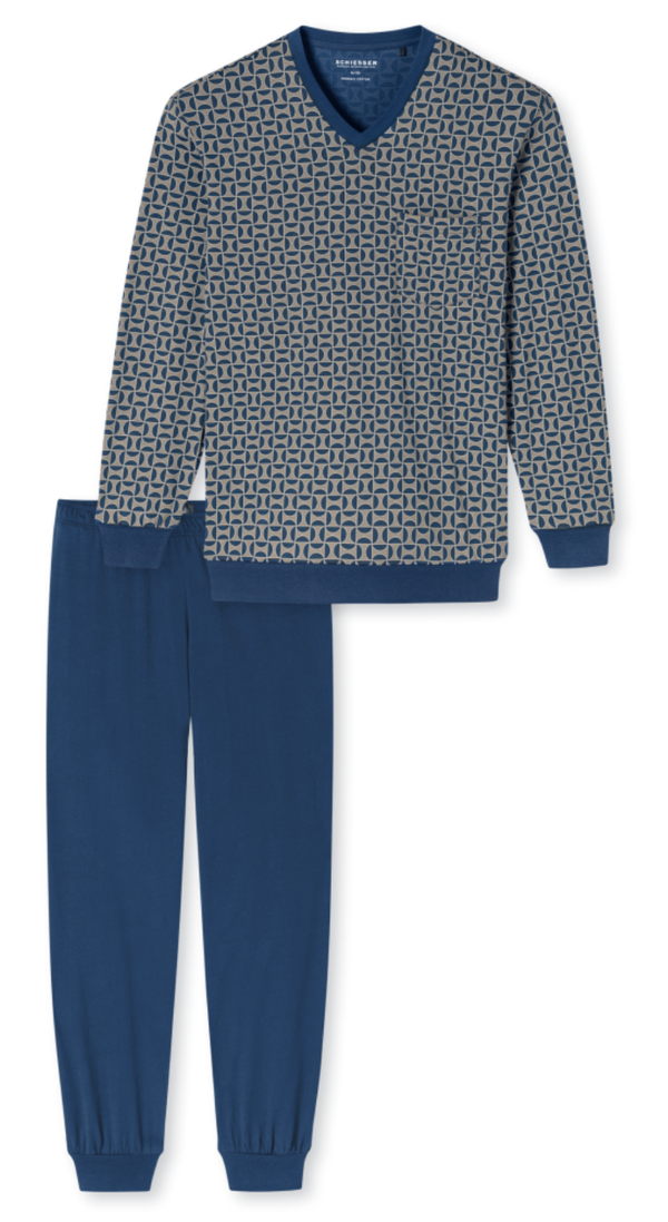 Schiesser - Pyjama - Met Manchetten - Maat 56