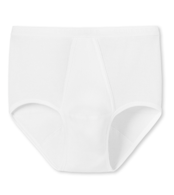 Schiesser - Original Classics Dubbelripp - Slips met gulp - 2-pack - Wit - Maat 6