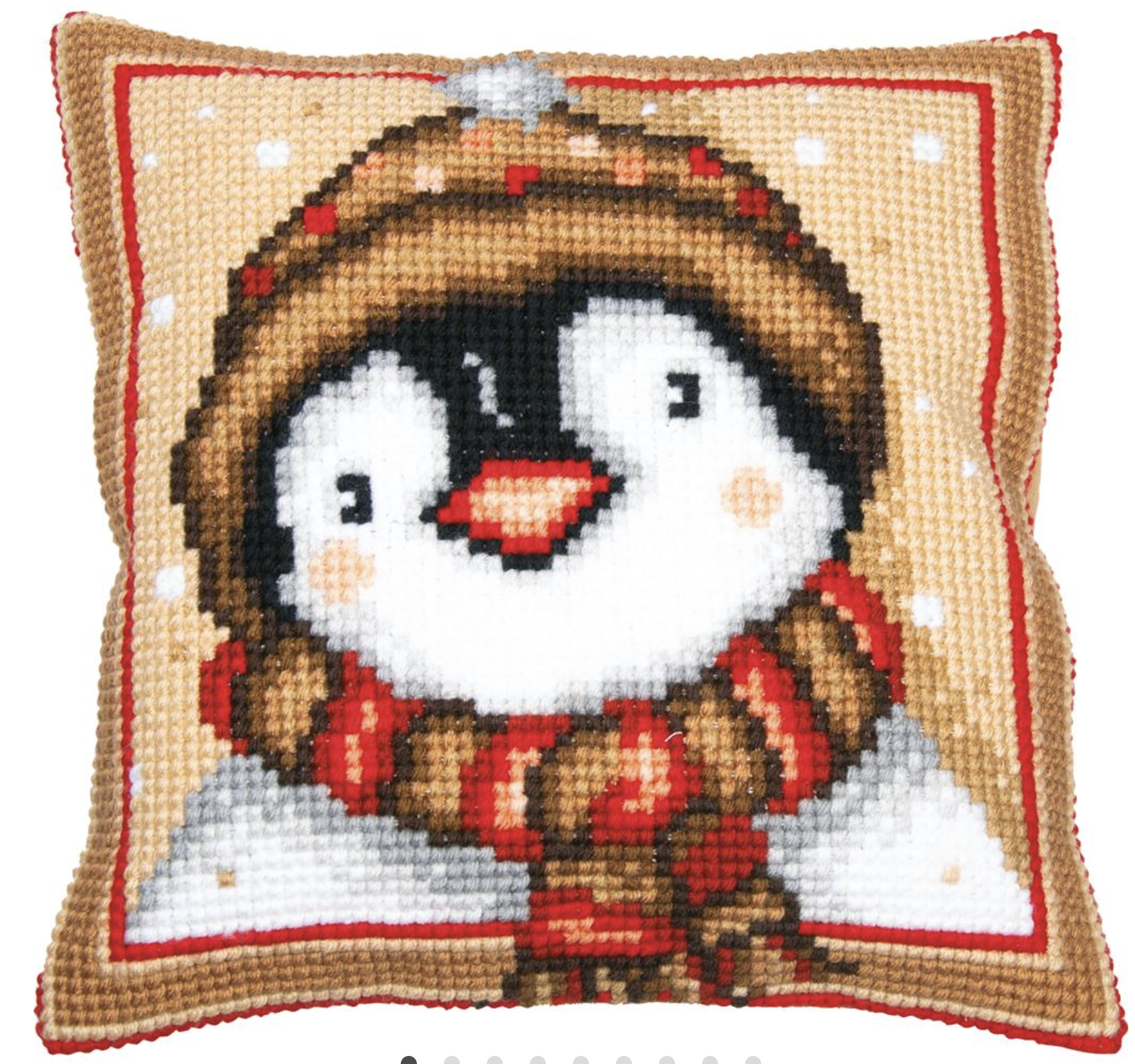 Vervaco - Borduurpakket - Kruissteekkussen Kit Pinguin