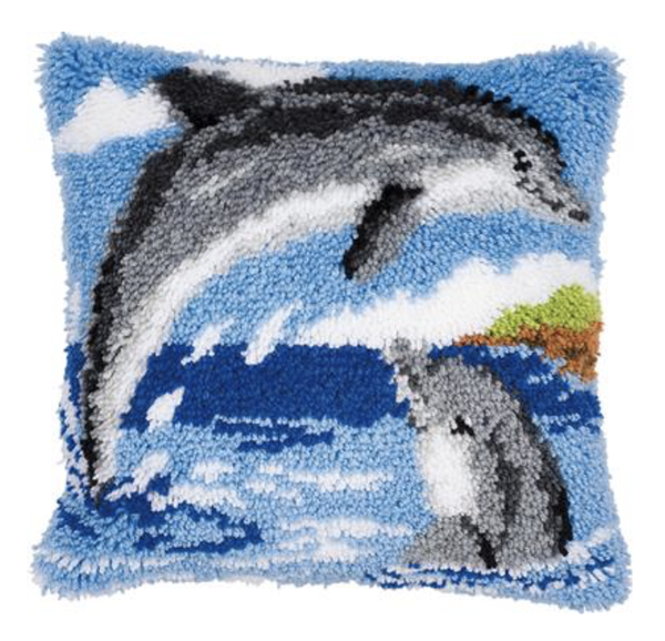 2 Dolfijnen - Vervaco Knoopkussen