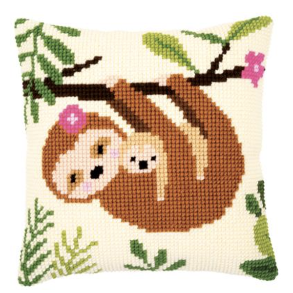 Luiaard  -  Vervaco borduurkussen