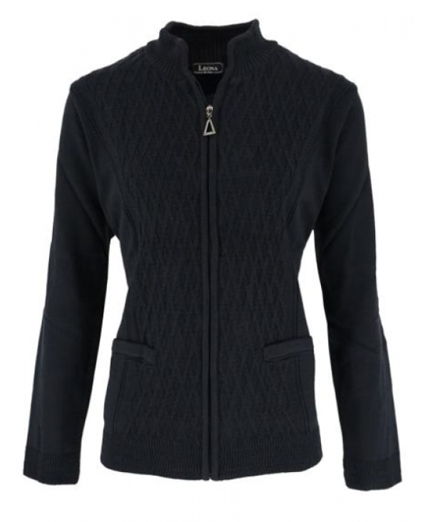 Leona per Donna - Vest Veerle - Ritssluiting - Marine