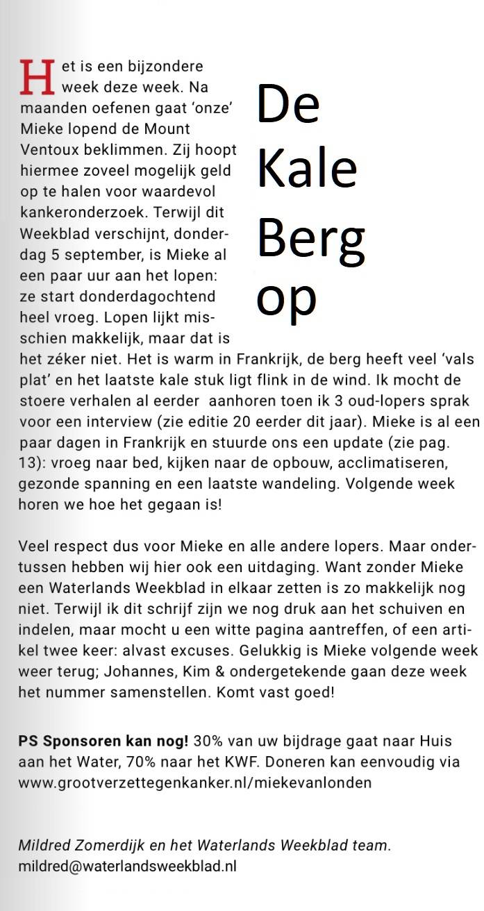De Kale Berg op