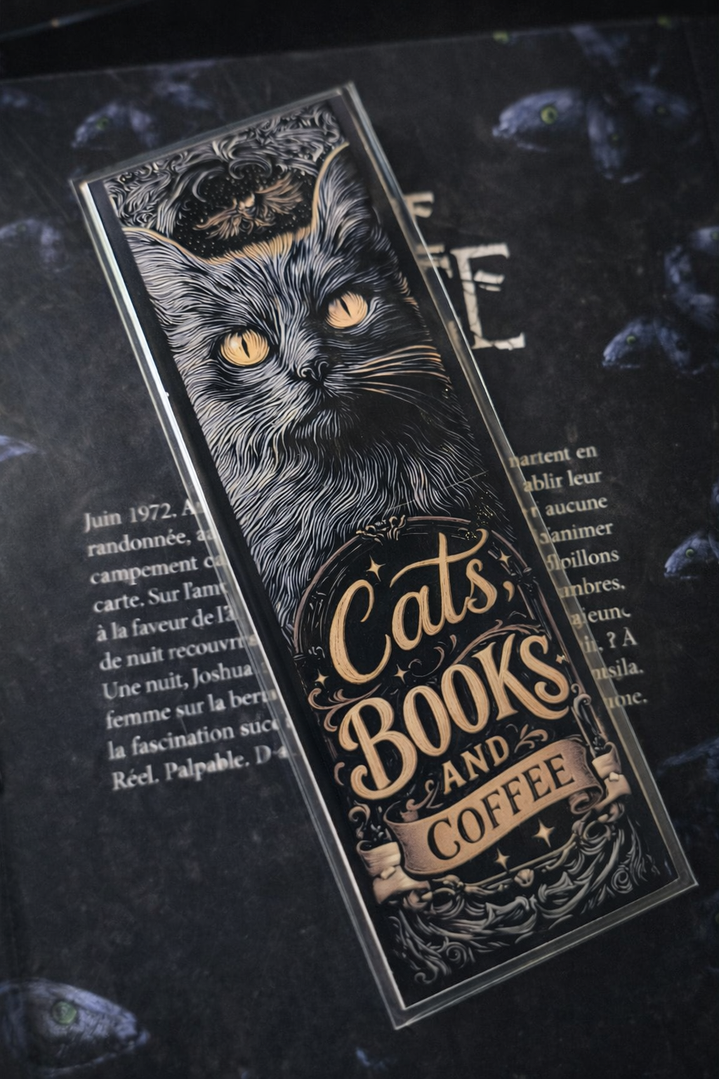 Marque-page illustré – chat noir