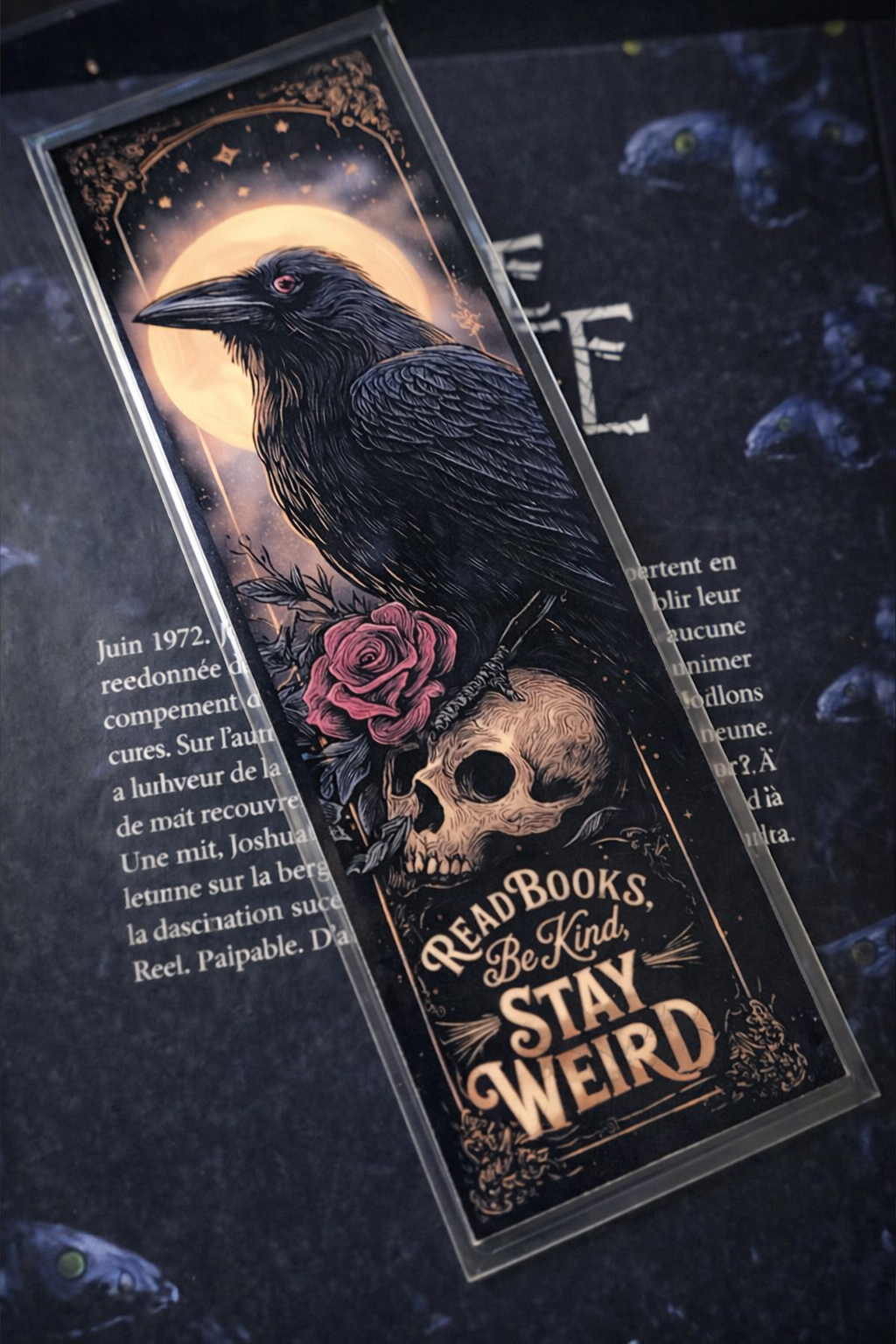 Marque-page illustré – Corbeau & Skull