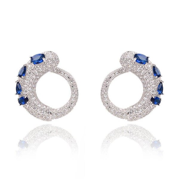Bloom Hoop Earrings Blue