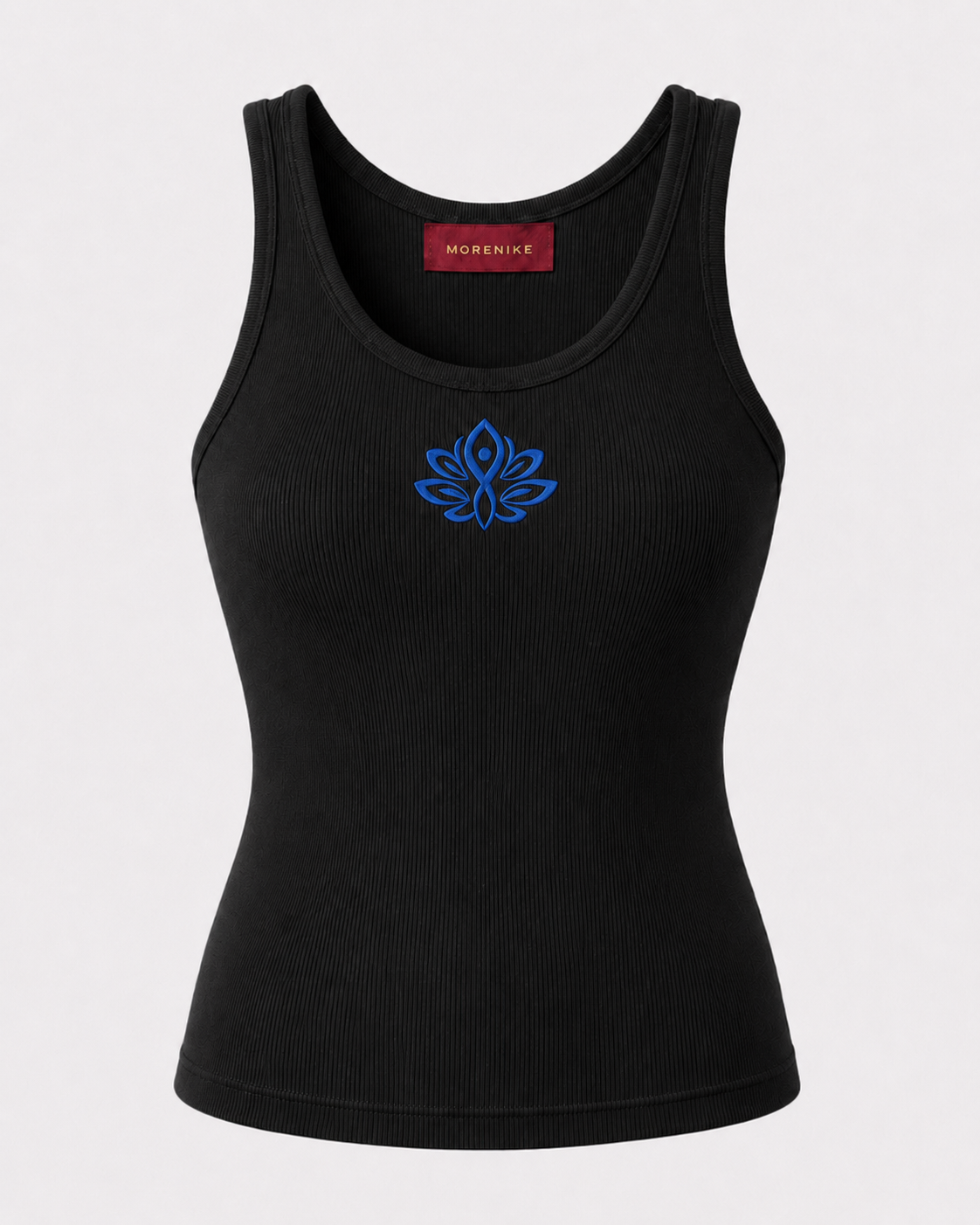 Dara Embroidered Logo Cotton Tank Top Black